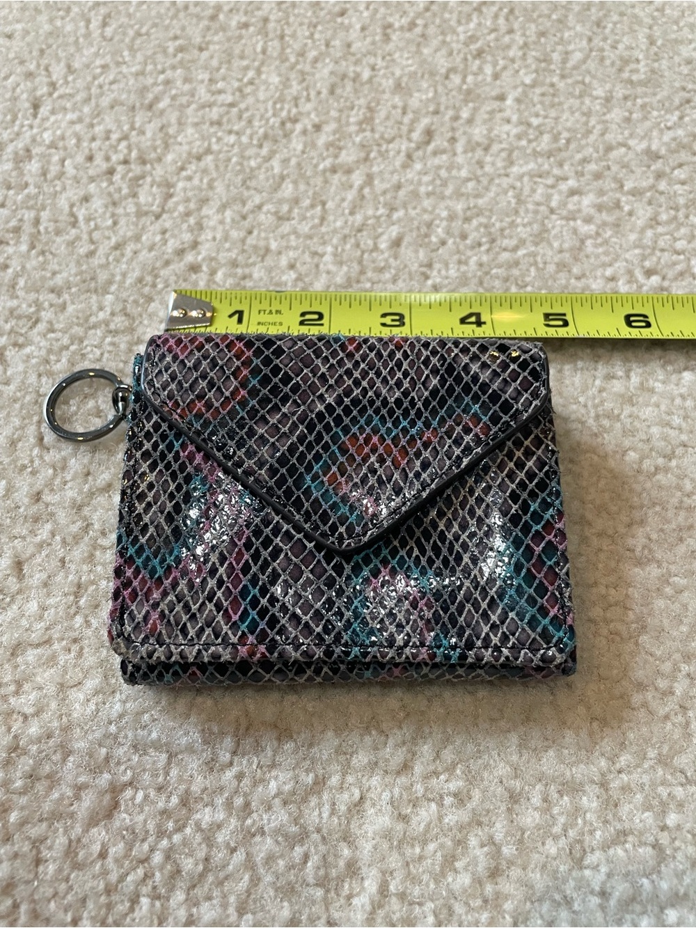 Aimee Kestenberg Compact Snake-Texture Wallet